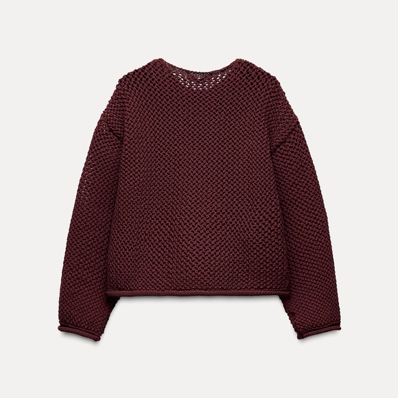 Zara CHUNKY KNIT CARDIGAN - Picture 7 of 10